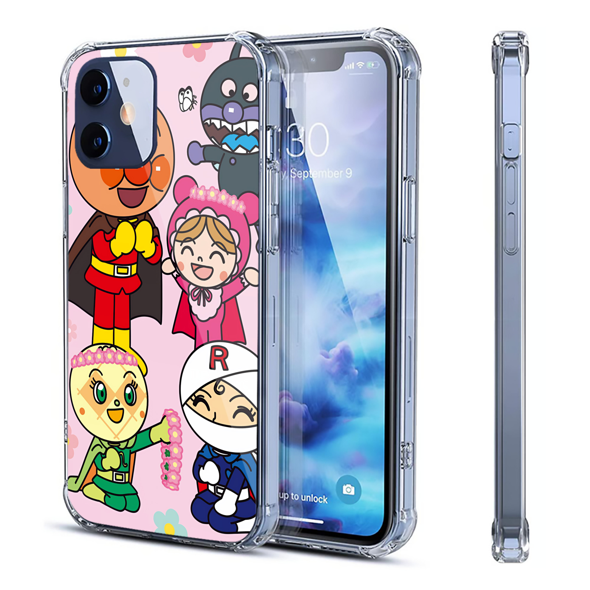 （画像用） アンパンマン Anpanman 【iPhone 12シリーズ対応】透明スマホケース（クリアソフトケース）